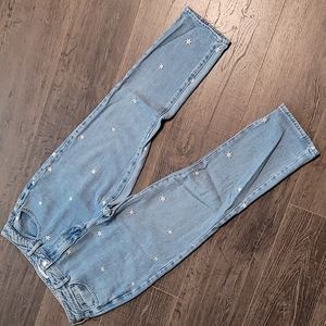 PacSun Daisy Embroidered Mom Jeans Size 28